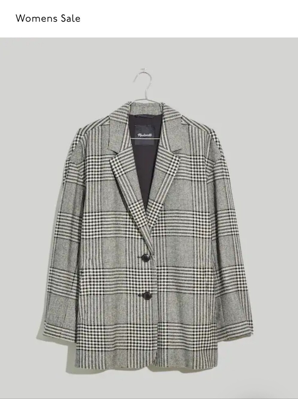MADEWELL Oversized Dorsat Blazer - Adkins Plaid Size Small
